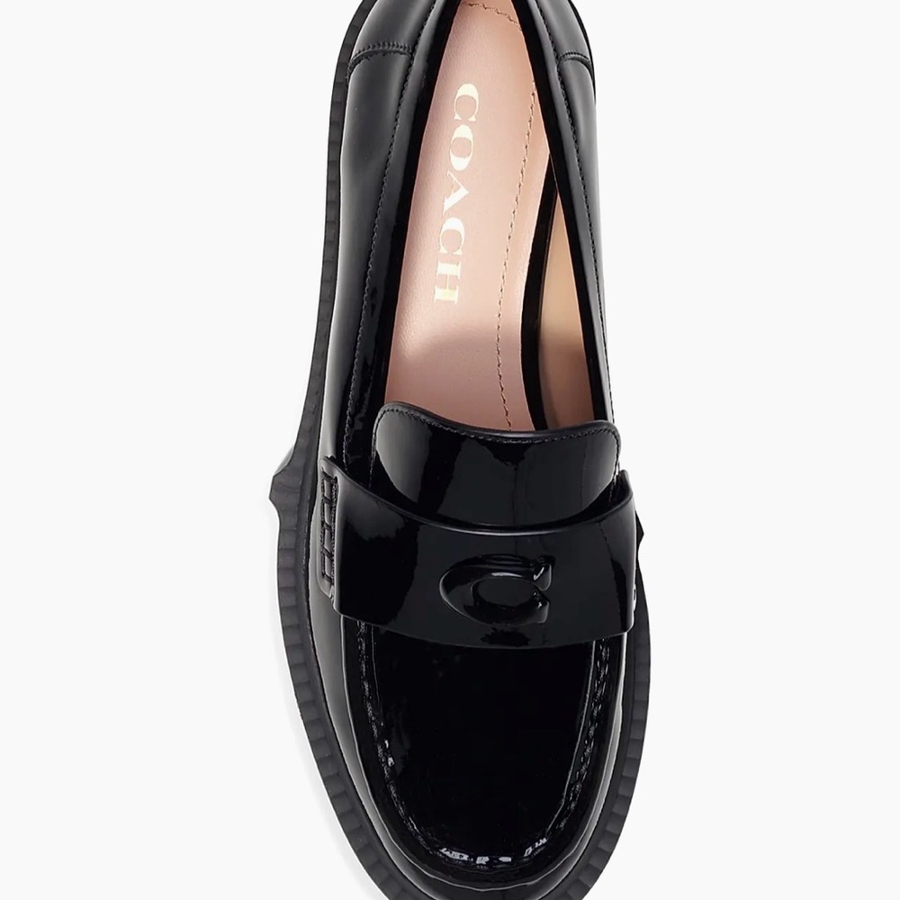 Coach Leah Black Patent Leather Loafers
